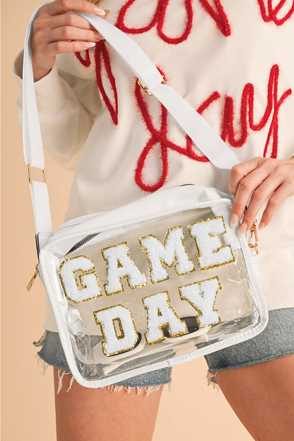 Fiery Red Clear PVC GAME DAY Summer Fashion Single Shoulder Bag