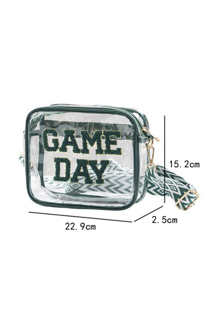 Blackish Green Game Day Clear PVC PU Material 23x15cm Single Shoulder Bag